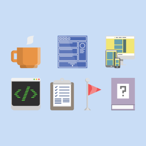 Collection of icons depicting design process